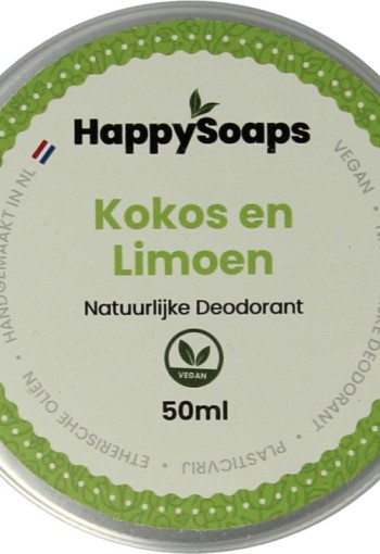 Happysoaps Deodorant kokos en limoen (45 Gram)