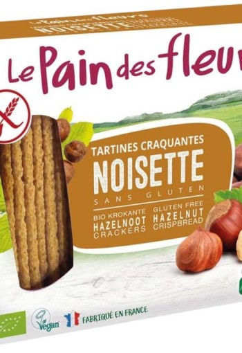 Pain Des Fleurs Krokante bio crackers met hazelnoot glutenvrij (150 Gram)