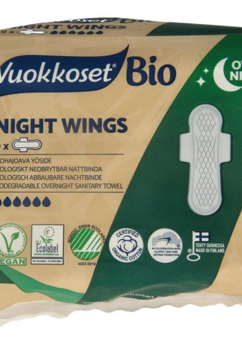 Vuokkoset Bio Maandverband night wing (9 Stuks)