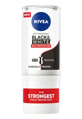 Nivea Deodorant roller black & white max protection (50 Milliliter)