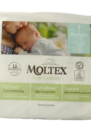 Moltex Pure & nature babyluiers newborn (22 Stuks)