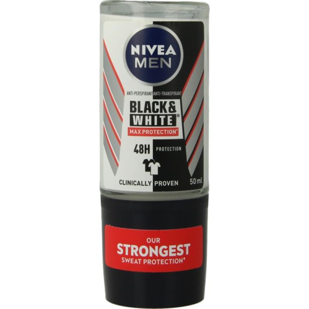 Nivea Men deodorant roller black & white max protection (50 Milliliter)