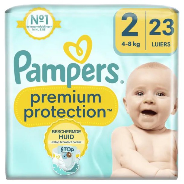 Pampers Premium Protection Luiers Maat 2 4-8 KG 23 Stuks
