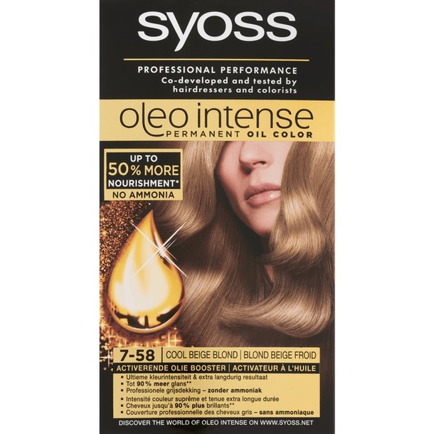 Syoss Oleo Intense Permanent Oil Color 7-58 Cool Beige Blond 115 ml