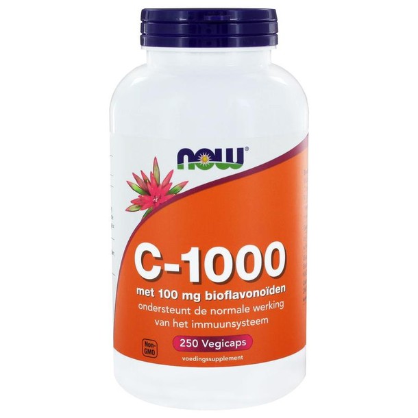 NOW Vitamine C 1000mg bioflavonoiden (250 Vegetarische capsules)
