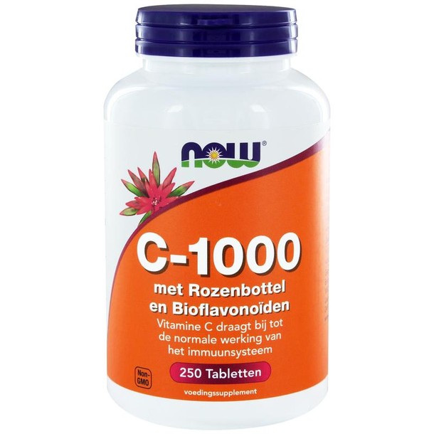 NOW Vitamine C-1000 met rozenbottel en bioflavonoiden (250 Tabletten)
