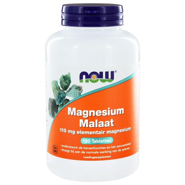 NOW Magnesium malaat 115mg (180 Tabletten)