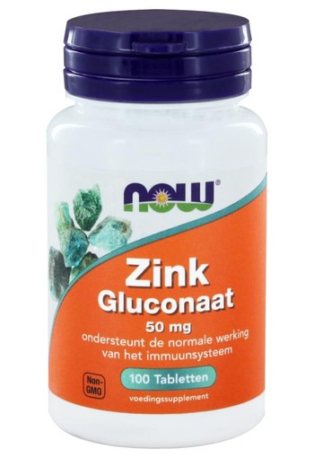 NOW Zink gluconaat 50mg (100 Tabletten)