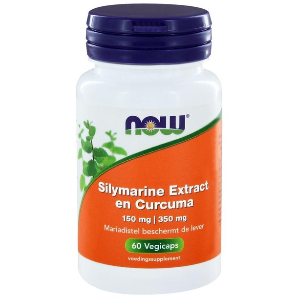 NOW Silymarine/mariadistel extract en curcuma (60 Vegetarische capsules)