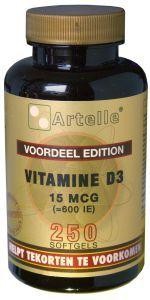Artelle Vitamine D3 15mcg (250 Softgels)
