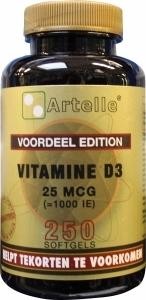 Artelle Vitamine D3 25mcg (250 Softgels)