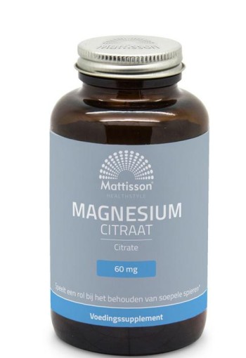 Mattisson Active magnesium citraat 400mg (180 Vegetarische capsules)