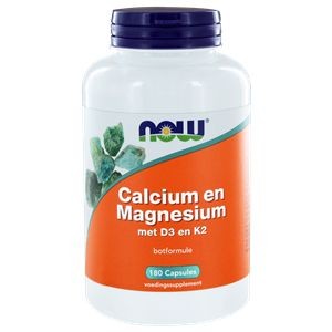 NOW Calcium en Magnesium met D3 en K2 (180 Capsules)