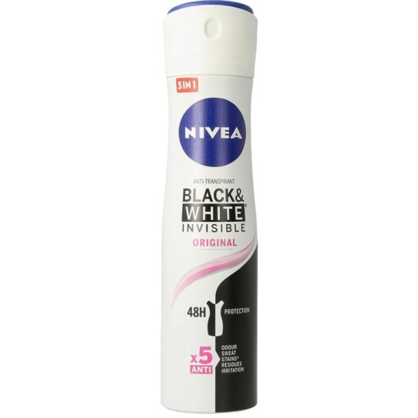Nivea Deodorant invisible black & white spray original (150 Milliliter)