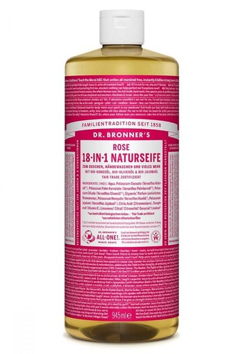 Dr Bronners Liquid soap roos (945 Milliliter)