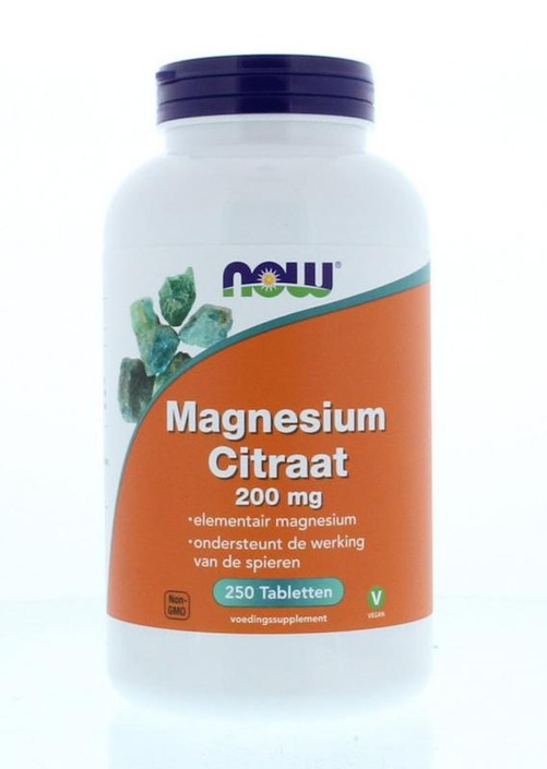 NOW Magnesium citraat 200 mg (250 Tabletten)
