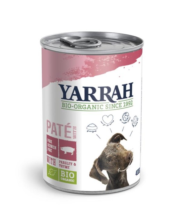 Yarrah Hondenvoer pate met varkensvlees bio (400 Gram)