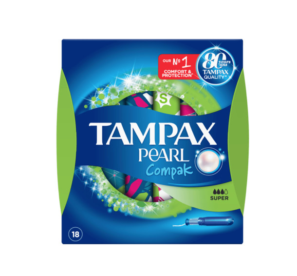 Tampax Pearl Compak Tampons Met Inbrenghuls Super 18 Stuks - Tampons