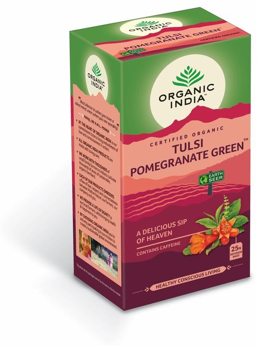 Organic India Tulsi pomegranate green thee bio (25 Zakjes)