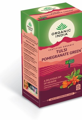 Organic India Tulsi pomegranate green thee bio (25 Zakjes)