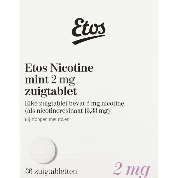 Etos Ni­co­ti­ne zuig­ta­blet­ten mint 2 mg 36 stuks