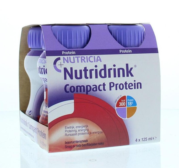 Nutridrink Compact protein rode vruchten 125 gram (4 Stuks)