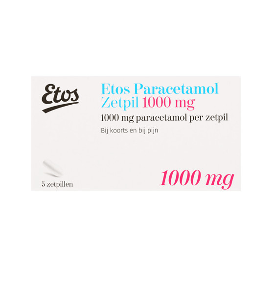 Etos Pa­ra­ce­ta­mol zet­pil­len 1000 mg 5 stuks