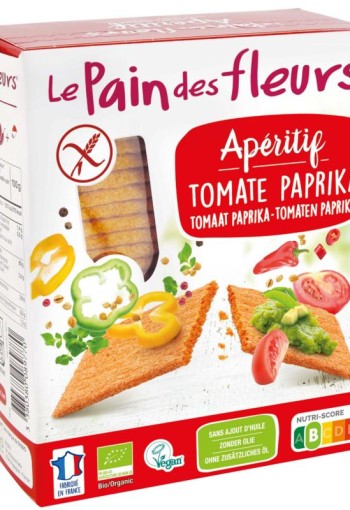 Pain Des Fleurs Aperitif crackers tomaat/paprika bio (150 Gram)