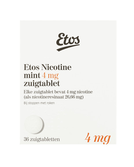 Etos Ni­co­ti­ne zuig­ta­blet­ten 4 mg  36 stuks