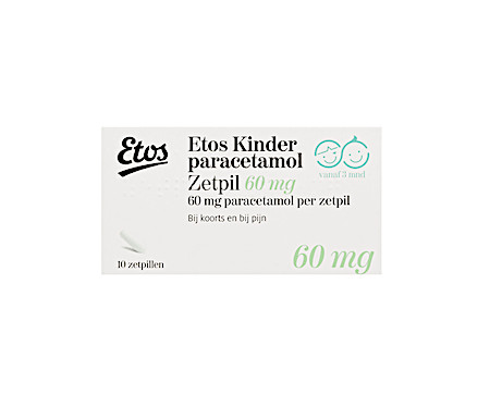 Etos Kin­der­pa­ra­ce­ta­mol zet­pil­len 60 mg 10 stuks