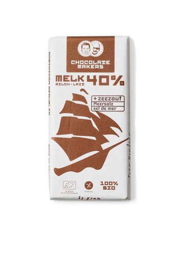 Chocolatemakers Reep tres hombres 40% melk zeezout fairtrade bio (80 Gram)